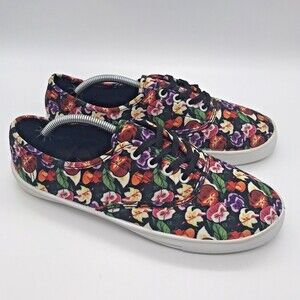 Disney Alice In Wonderland Shoes Women's size 9M Floral Canvas Fashion Sneakers
